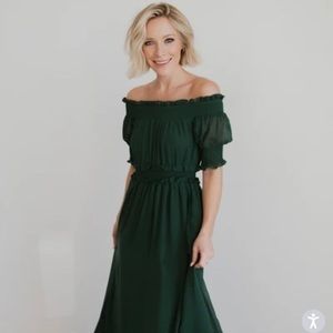 NWT Baltic Born Harper Hunter Green Smocked Maxi Dress size XL Retail $112